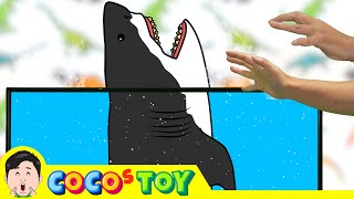 Raising Great white sharks at home｜great white shark song whales amp sharks cartoon｜CoCosToy [upl. by Nosae]