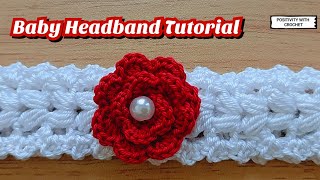 Crochet Baby Headband  Crochet Baby Headband Tutorial  How to Crochet a Baby Headband [upl. by Ratcliffe]