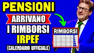 PENSIONI ARRIVANO I RIMBORSI 730 IRPEF 👉 ECCO IL CALENDARIO UFFICIALE E TUTTI I DETTAGLI❗️ [upl. by Grimaud]