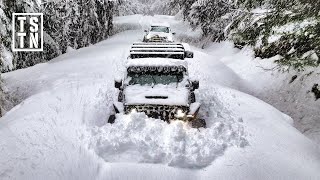 EXTREME Winter Snow Storm Camping OffRoad TOO DEEP [upl. by Tnomed250]