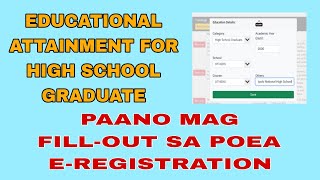 Educational attainment ng highschool graduate sa eregistration Paano sagutan [upl. by Kella890]