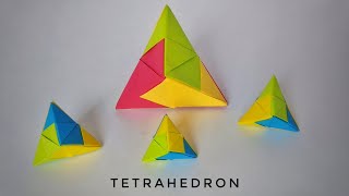 How to make a paper Tetrahedron  Origami 3D Tetrahedron [upl. by Swagerty]