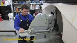 How to remove and install a Volvo Penta SX sterndrive and what to inspect while there [upl. by Stout597]