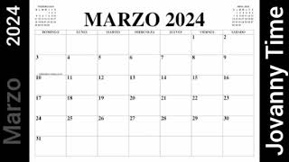 Calendario  Marzo 2024 [upl. by Idrahs]