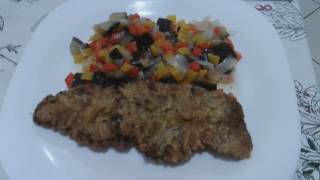 RECEITA DE BERINJELA COM BIFE A MILANESA [upl. by Noxas]