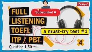 Full TOEFL Listening ITP Practice Test Series volume 1 question 1 50 with answers package 4 [upl. by Jedlicka]