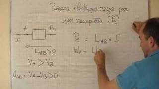 cours 1S physique ch8 puissance électrique reçue par un récepteur [upl. by Jamima574]