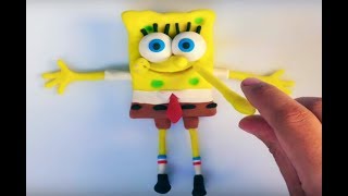 ¿SABES HACER A BOB ESPONJA CON PLASTILINA PLAY DOHDibujos Animados para niños  💚dibusYmas [upl. by Warram]