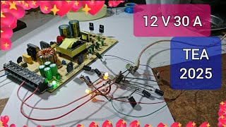 Amplifier TEA2025 x Power Supply 12 v 30 a [upl. by Nohtan359]