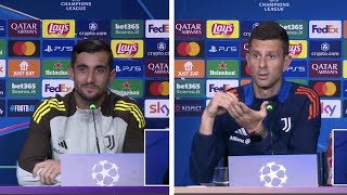 JUVE  STOCCARDA Perin e Thiago Motta in Conferenza stampa [upl. by Cardinal]