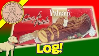 Review Paluani Tronco Di Natale Cake Christmas Yule Log Dessert Yellow Cake Covered In Chocolate [upl. by Attah]