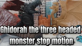 Ghidorah the three headed monster stop motion short film fyp viral stopmotion [upl. by Inaffyt756]