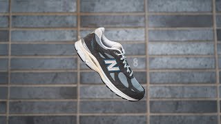 Kith x New Balance 990 V3 quotSteel Bluequot CL Review amp OnFeet [upl. by Anelem]