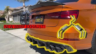 AUDI S3 GETS AN MBRP CATBACK EXHAUST THE PERFECT SOUND AUDI S3A3 EXHAUST INSTALL [upl. by Silvanus]