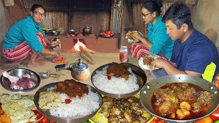 Nepali Village Recipe Chicken Masala Curry with Rice Making and Eating in Village Near Darjeeling [upl. by Christos]