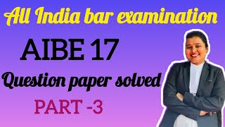 AIBE17 question paper solvedAIBE question with answerAIBE19 preparationlawadvocatelawstudentAB [upl. by Kelda]