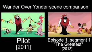 Wander Over Yonder Pilot and episode one scene comparison [upl. by Norse123]