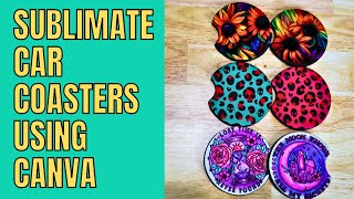 Sublimate on neoprene car coasters using Canva [upl. by Spring]