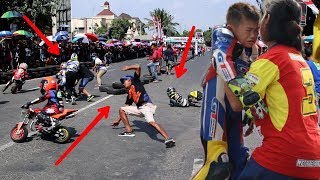 Jeritan seorang ibu ketika buah hatinya terjatuh mini motogp [upl. by Nmutua]