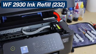 Epson WF 2930 Refill Ink Cartridge 232 BK Y M C Ink Refilling amp Installation [upl. by Saloma]