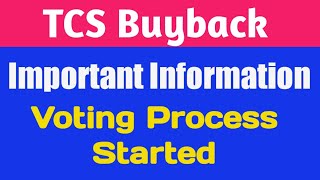 TCS Buyback Important Information  Voting Process Started through Evoting amp Postal Ballot [upl. by Amity]