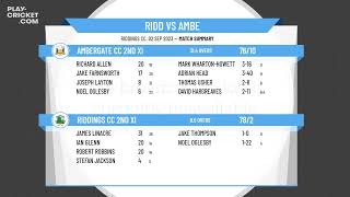 Derbyshire County CL  Div 7 North  Sponsored By Peak Oil  Riddings 2nd XI v Ambergate 2nd XI [upl. by Ralyat853]