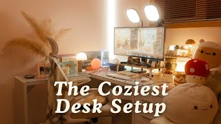 Cozy Desk Setup Tour 2024  Desk Accessories Pinterest Aesthetic [upl. by Atterrol]