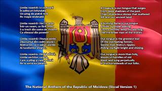 Moldova National Anthem with music vocal and lyrics version 1 Moldovan wEnglish Translation [upl. by Kcirredal]