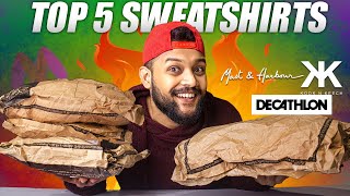 TOP 5 BUDGET SWEATSHIRTS Winter wear FOR MEN on MYNTRA 🔥 Sweatshirt Haul Review 2022 [upl. by Marba781]