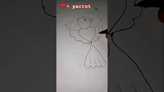 ❤️  parrot 🐦  drawing shortvideo art please like and subscribe 🤩 [upl. by Merth]