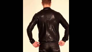 Blouson en cuir Napp Jeans Bruno Leather Jacket black [upl. by Toiboid]