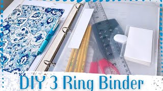 How to make a 3 Ring Fabric Binder from scratch [upl. by Haynor791]