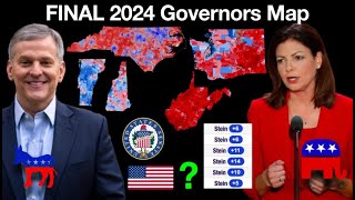 FINAL 2024 US Gubernatorial Elections Prediction  DEMOCRATS vs REPUBLICANS [upl. by Odrarebe]