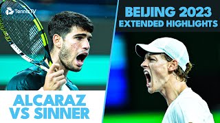 INCREDIBLE Carlos Alcaraz vs Jannik Sinner Shotmaking  Beijing 2023 Extended Highlights [upl. by Clifford]