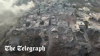 Videos that show how Israel flattened a Lebanese village  Verified by The Telegraph [upl. by Shoifet]