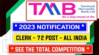 Tamilnad Mercantile Bank Clerk 2023 Total Registrations [upl. by Miguelita]