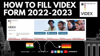 How to fill VIDEX form  Tips amp Tricks  Full form explained in detail  Nikhil Jha Germany [upl. by Tomasine619]