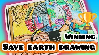 Earth Day Drawing  Earth Day Poster Drawing World Earth Day Drawing  Environment Day Drawing [upl. by Zurn]