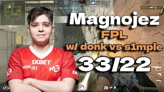 CS2 POV Magnojez wdonk 3322 plays FPL vs s1mple Magisk amp frozen Ancient Feb 27 2024 [upl. by Edahs]