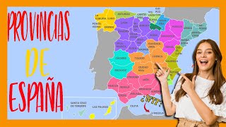 ✅✅✅ PROVINCIAS comunidades y capitales de ESPAÑA ✅✅✅ Mapa político de España [upl. by Enelec935]