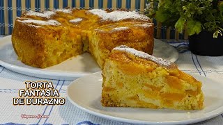 TORTA FANTASIA DE DURAZNO MUY FÁCIL Y ES MUY SABROSA [upl. by Arnulfo]