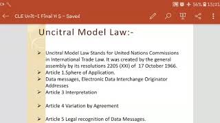 CLE Cyber Law and EthicsTE CSEITArticles of Uncitral model law [upl. by Ardnekat]