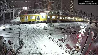 大雪警報【20240205 2020〜800 archive】西武線ライブカメラ 西武池袋線保谷駅付近の踏切からライブ配信アーカイブ [upl. by Reivad]