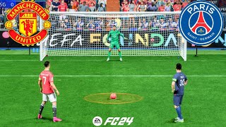 Manchester United vs PSG  UCL FINAL  FIFA 24 Penalty Shootout  RONALDO VS MESSI  PS5 Gameplay [upl. by Dej]