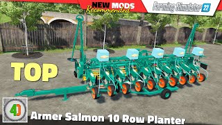 FS22  Armer Salmon 10 Row Planter by 4D Modding  Farming Simulator 22 New Mods Review 2K [upl. by Anerom]