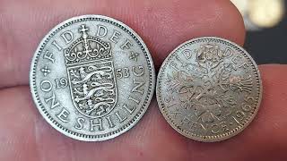 1953 One Shilling Coin amp 1965 Sixpence Coin VALUE amp REVIEW [upl. by Vernice919]