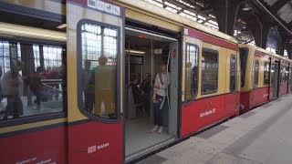 Germany Berlin SBahn ride from Bahnhof Friedrichstrasse to Alexanderplatz [upl. by Elleirol]