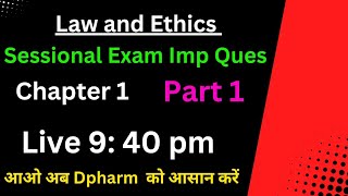 Pharmacy Law and Ethics Chapter 1 most imp Questions  Ethics Chapter 1 multiple choice [upl. by Rednas969]