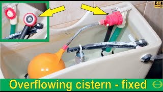 Toilet cistern overfilling amp overflowing  how to fix a toilet that is not shutting off  float fix [upl. by Furlong]