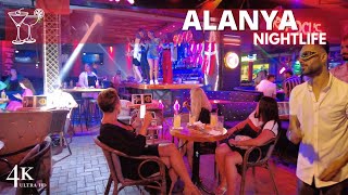 【4K🇹🇷】Alanya 2023 Nightlife Bar Street [upl. by Rednael]